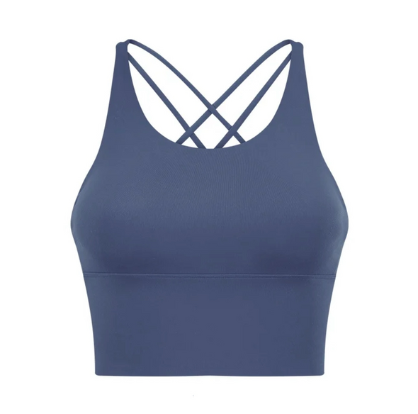 Long Line Sports Bra in Cool Blue