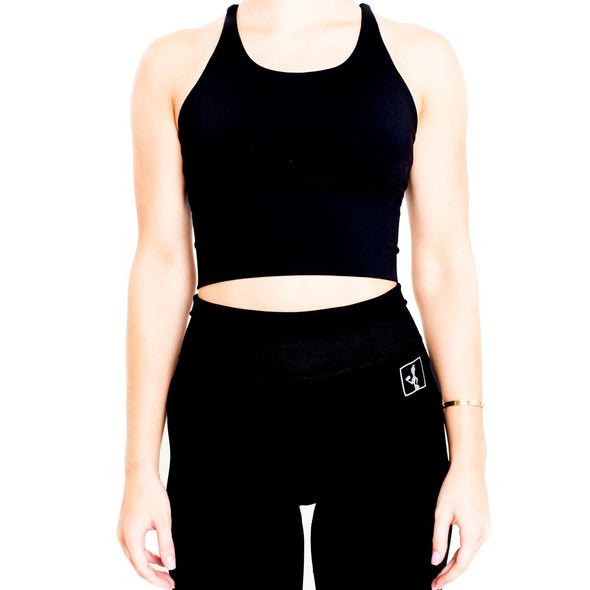 Long Line Sports Bra in Onyx Black