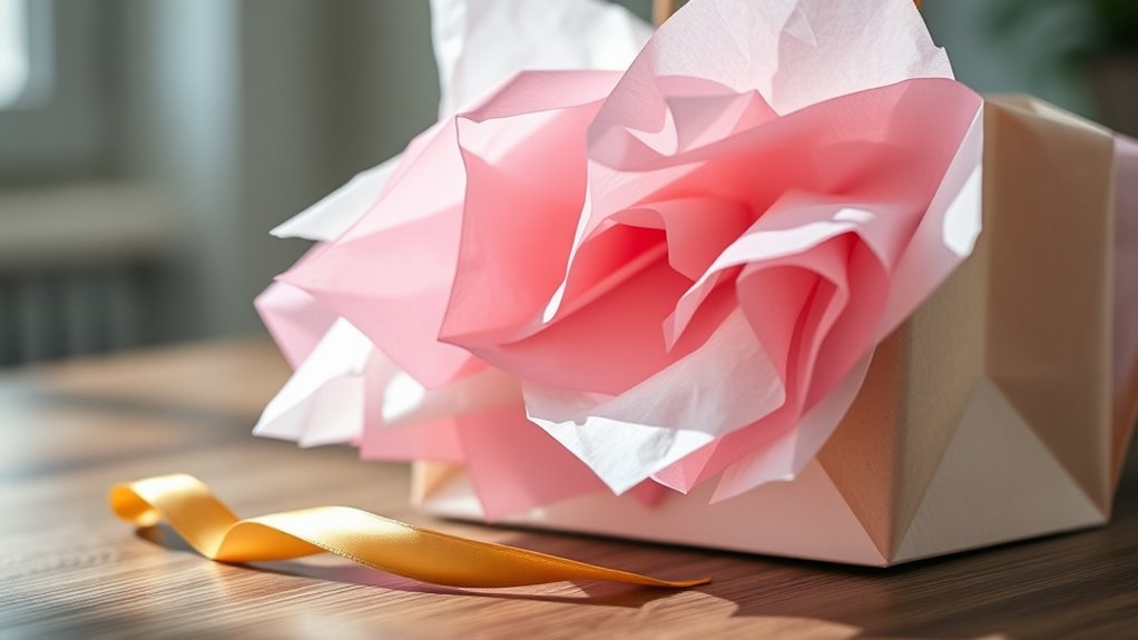gift bag tissue placement